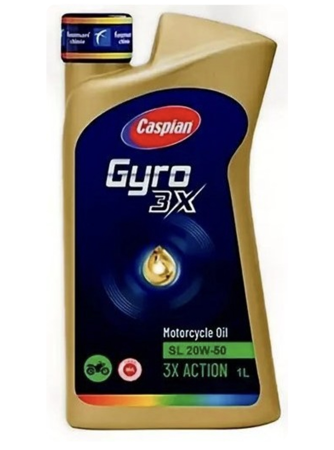 روغن موتور سیکلت کاسپین جیرو ۲۰W50 حجم ۱ لیتر